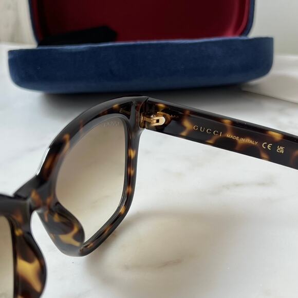 NEW Gucci GG1338S Havana Brown Square Sunglasses - Picture 9 of 9